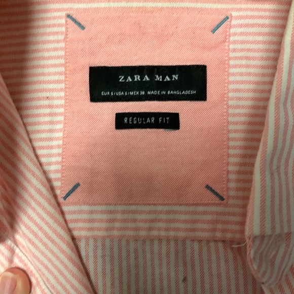 Zara Pink/White Button Down - Picture 2 of 4